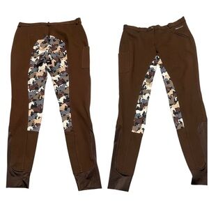 BUCKWILD Breeches High-Waist Equestrian Cotton Brown Horse Riding Pants XL-L